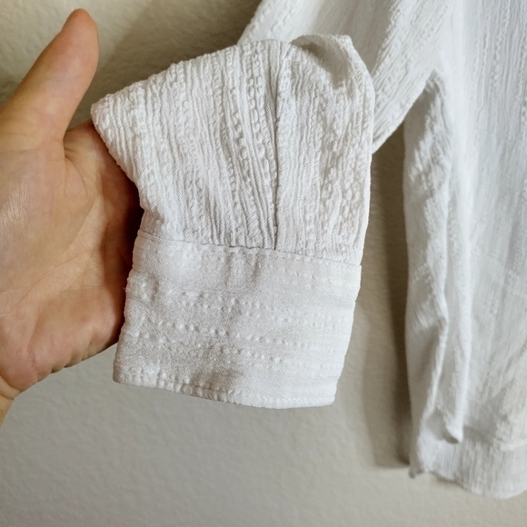 The Frankie shop textured oversized white button down shirt sz M - Picture 5 of 10